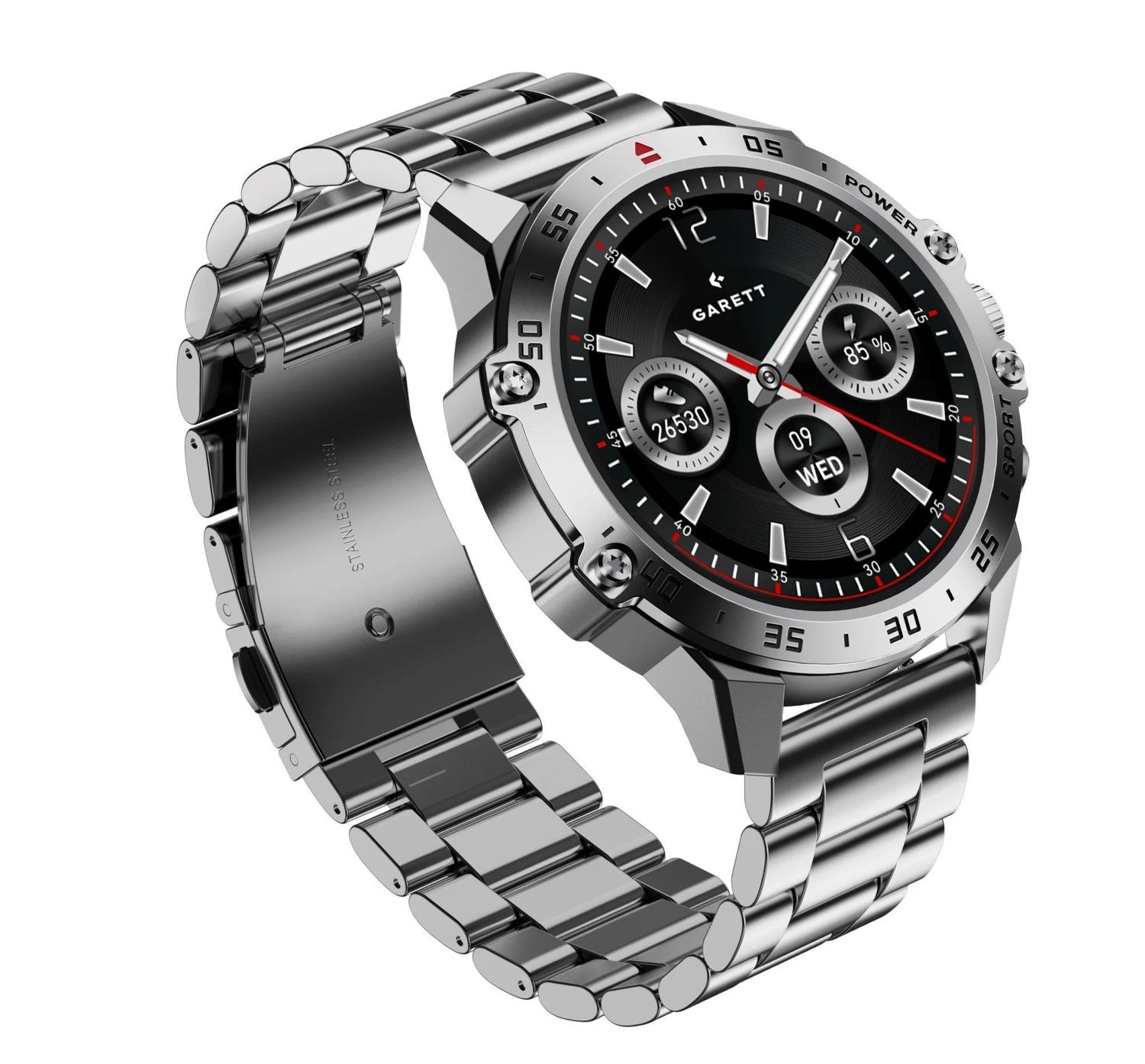 Smartwatch męski Garett V14 srebrny stalowy (5).jpg